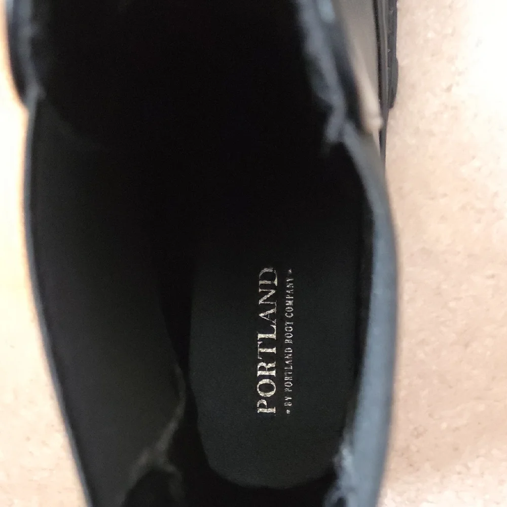 PORTLAND BOOT CO Black Ankle Boots with Chunky Sole - Picture 5 of 6
